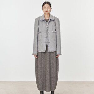CHICJOC Italian Mohair & Wool Short Coat with Silk Lining, Size 38